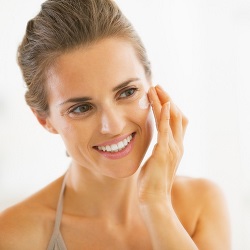 Skin evaluation in a medical setting.