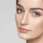 Beauty portrait of female face with natural clean skin